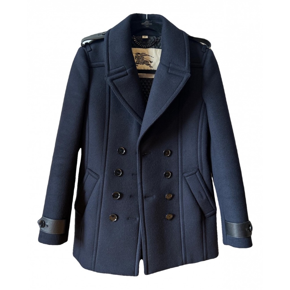 EUC Burberry Wool/Cashmere Peacoat in Navy